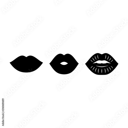 Black lipstick kiss marks on white background, beauty concept, fashion design, cosmetic icon, makeup trace