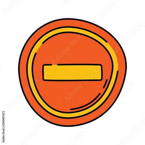 No Entry Sign Handrawn icon animation with minimal, smooth transitions, and simple. No background. Alpha Channel