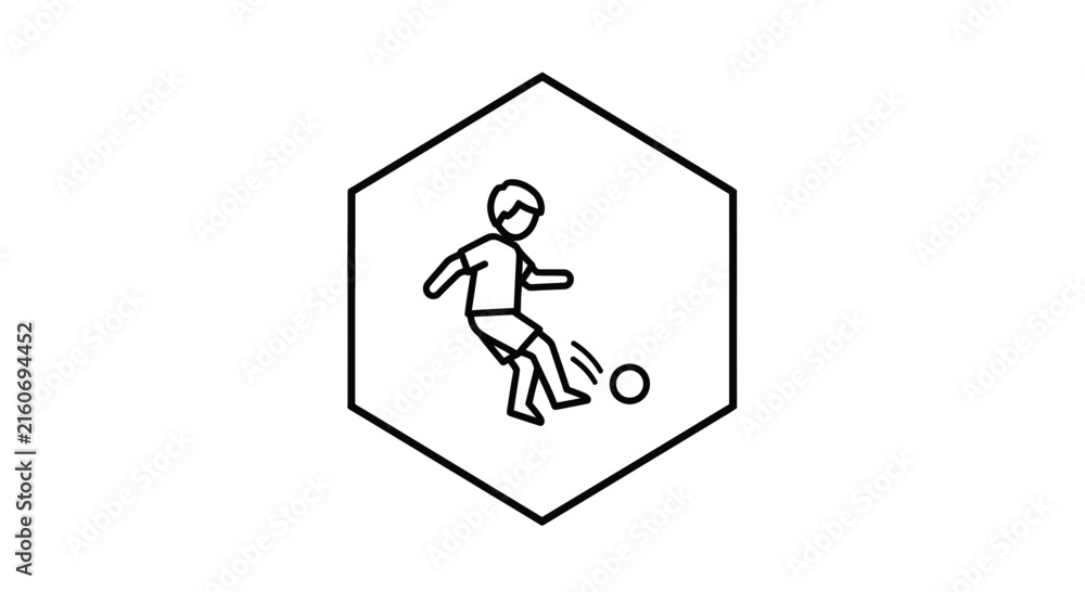 Fototapeta premium Child Kicking Soccer Ball Icon