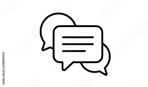 Conversation Communication Chat Speech Bubble Line Vector Icon