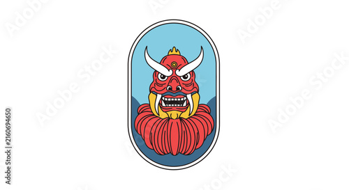 Chinese lion dance head emblem