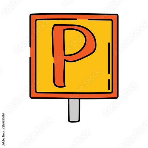 Parking Sign Handrawn icon animation with minimal, smooth transitions, and simple. No background. Alpha Channel