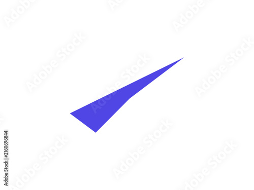 A minimalist blue checkmark icon isolated on a white background representing success, approval, completed tasks, and digital checkmark symbols.