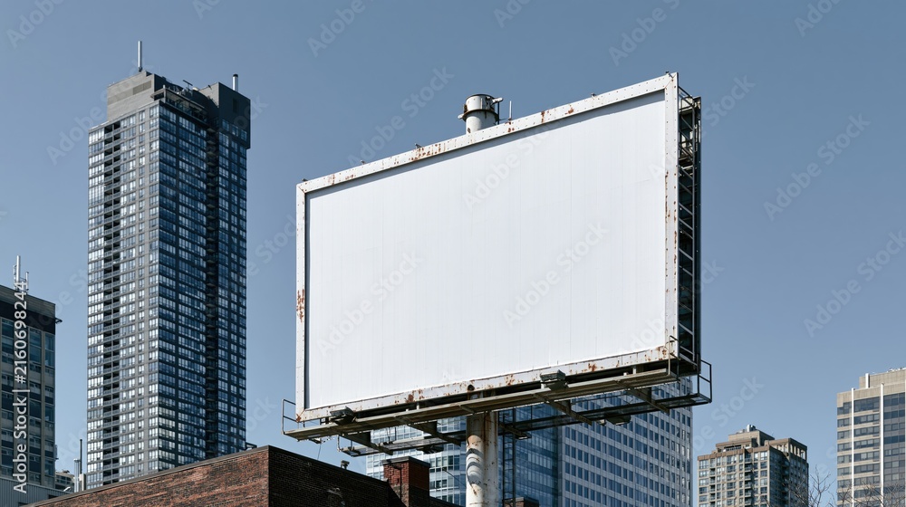 Fototapeta premium Modern Billboard in Downtown Toronto: Captivating Urban Scene
