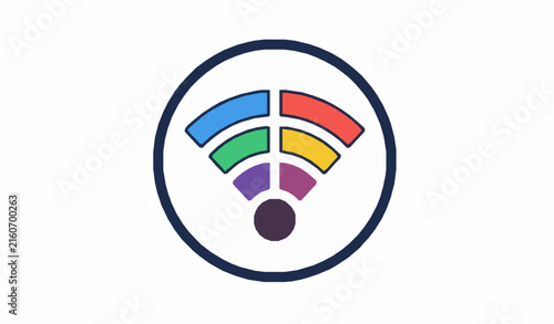 WiFi Off Wireless Network Status Colorful Flat Vector Icon