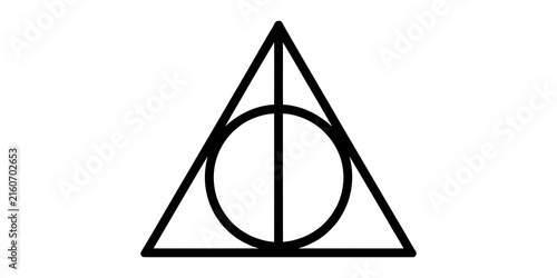 Foto Black and white deathly hallows symbol icon design