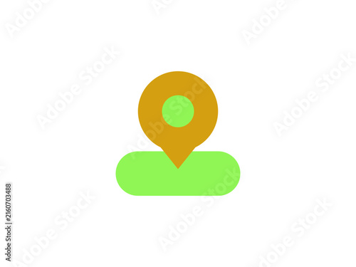 Minimalist map location marker icon with a rounded design for navigation