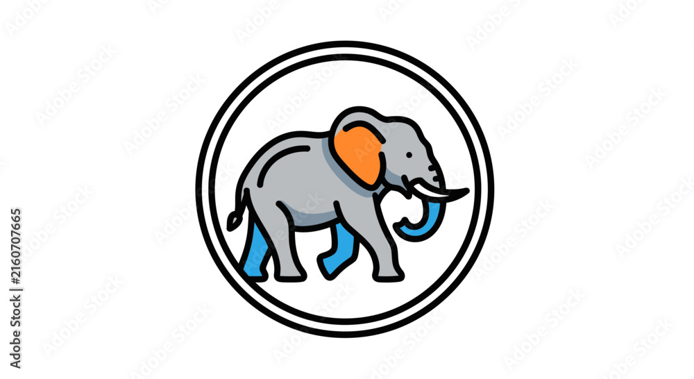 Fototapeta premium colorful cartoon elephant logo