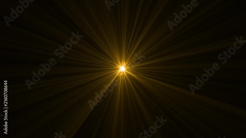 Sun Light Rays Overlays. Sun light shine light effect animation on black background
