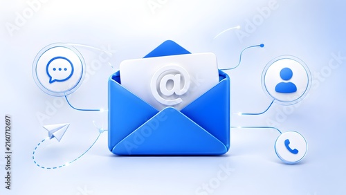 Omni Channel Business Communication And Customer Support Email Contact Concept