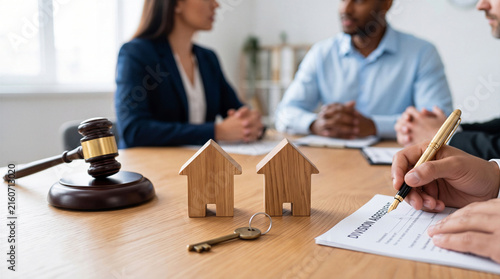 Signing real estate property division agreement 