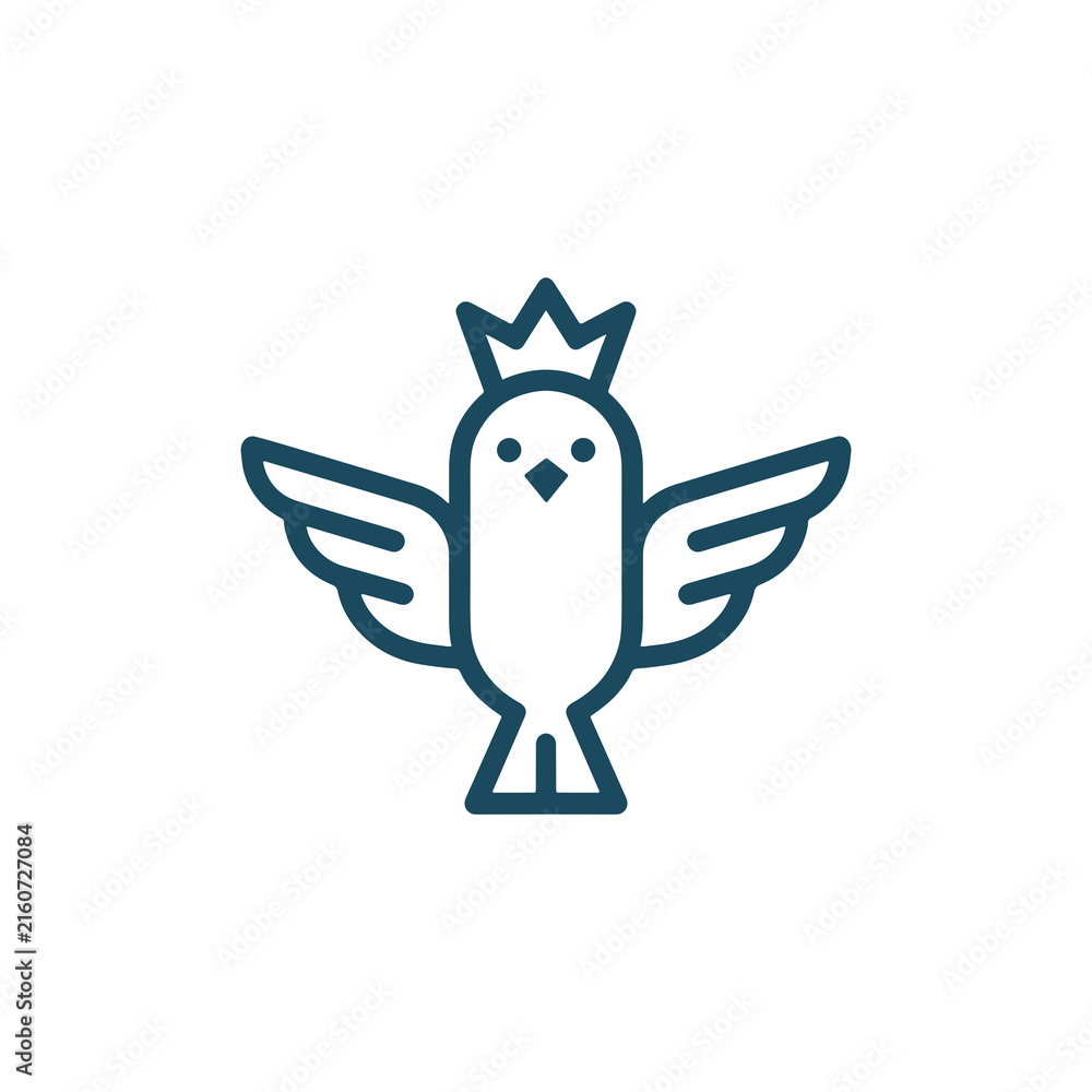 Naklejka premium Bird Crown Logo