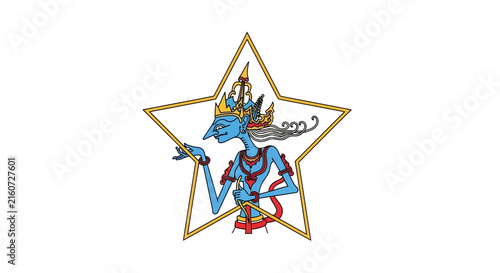 blue demon star symbol illustration
