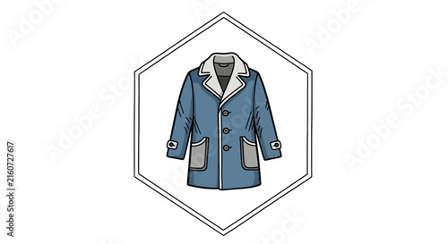 blue coat with white fur, winter clothing