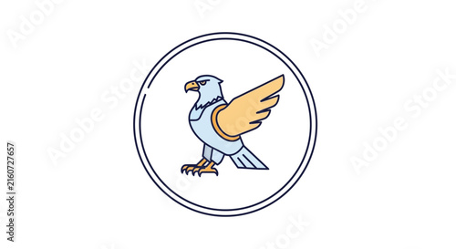 blue eagle logo, bird icon, winged symbol