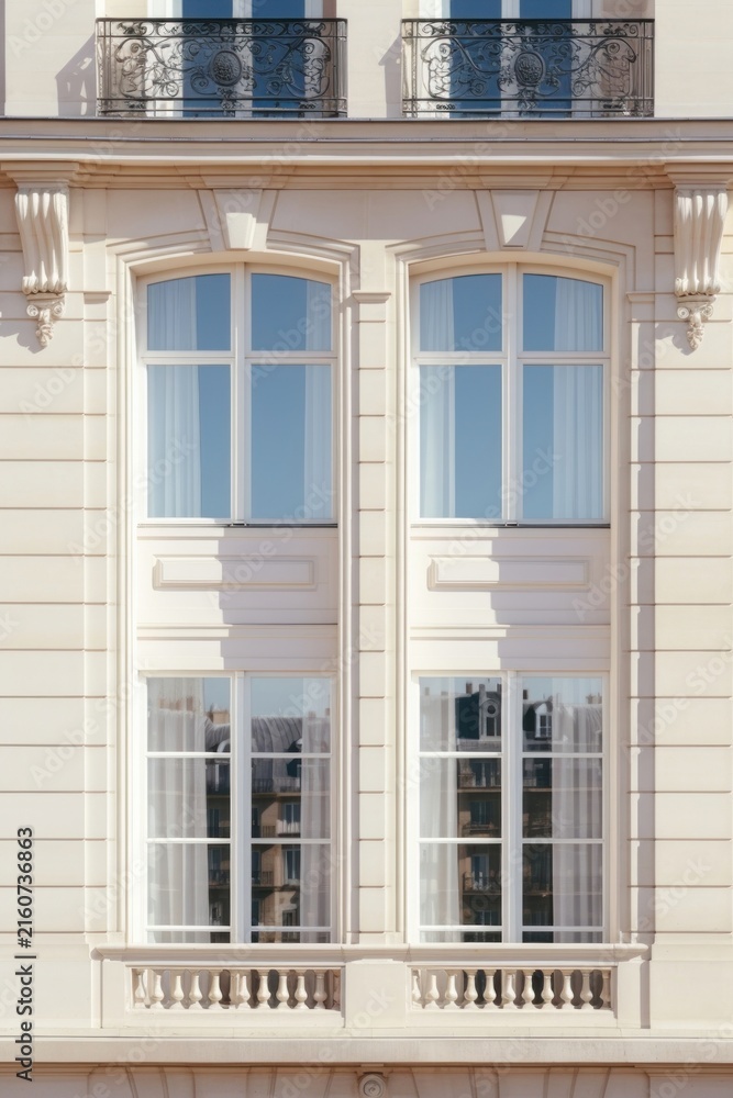Naklejka premium European building window architecture entrance.