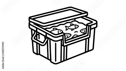 Cooler Box with Fish Icon