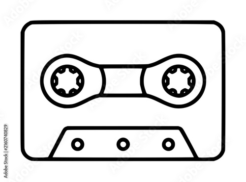 Fotografía Vintage reel-to-reel tape recorder vector icon illustration in clean line art st