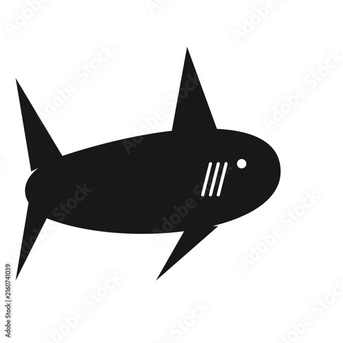 Black silhouette shark fish icon graphic vector illustration with silhouette