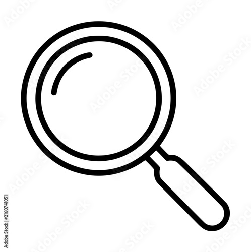 Obraz na płótnie Hand-traced magnifying glass vector icon illustration, minimalist black line dra