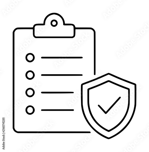 Photography Hand-traced vector icon illustration of a clipboard checklist with a verified sh