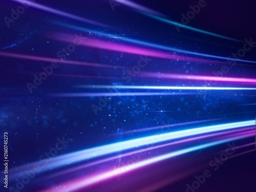 Cuadro en lienzo Vibrant light streaks dance across a deep purple sky