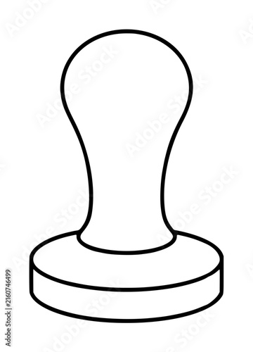 Bild auf Leinwand Minimalist vector icon of a professional espresso tamper for coffee preparation, featuring a clean black outline illustration of a barista tool used for tamping ground beans in a cafe or kitchen