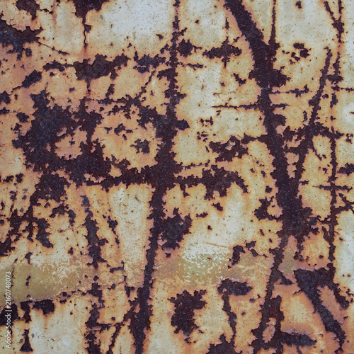 Rust on white painted iron