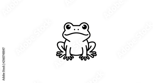 A cartoon frog sitting on white background.