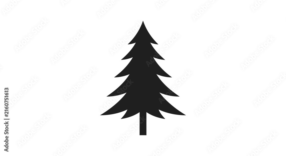 Obraz premium Minimal Pine Tree Vector Illustration