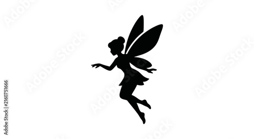 Flying Fairy Silhouette Vector Illustration