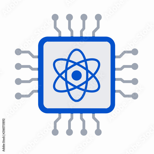 Digital Atom Icon Representing Technology and Innovation