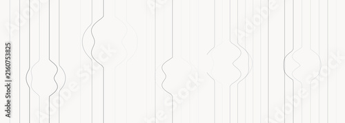 Quadro su tela Minimalist abstract pattern featuring vertical lines with curved bulges