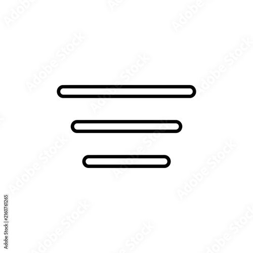 Minimalist filter icon representing data sorting and selection in a clean line art style