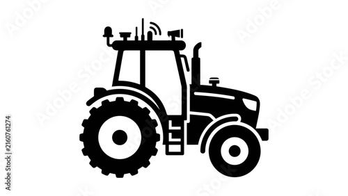 Minimal Flat Design Tractor Icon