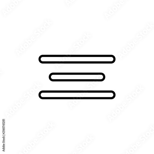 Minimalist hamburger menu icon with three horizontal lines for website user interface design