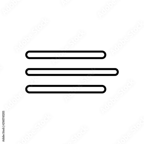 Minimalist hamburger menu icon with three horizontal lines for website navigation interface