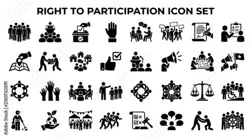 Foto Right to participation icon set