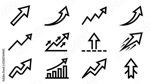 Collection of sixteen hand-drawn black weather and direction symbols on white background.