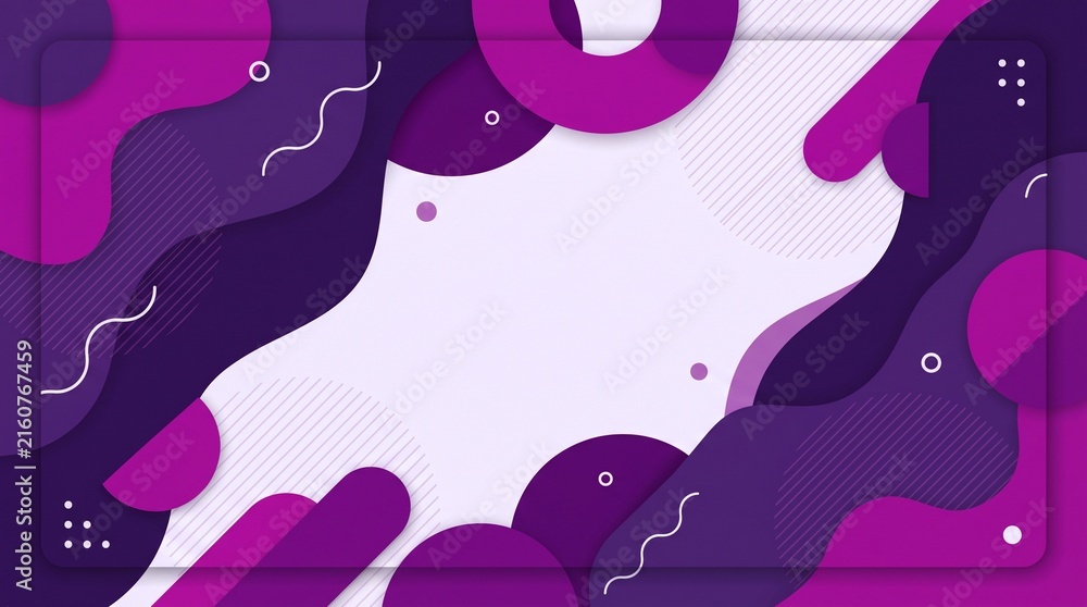 Obraz premium Abstract Purple Geometric Liquid Paper Cut Frame Background with Copy Space