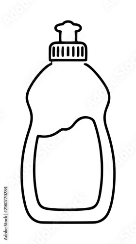 Принти на полотні Hand traced vector illustration of a classic dish soap bottle with pump dispense