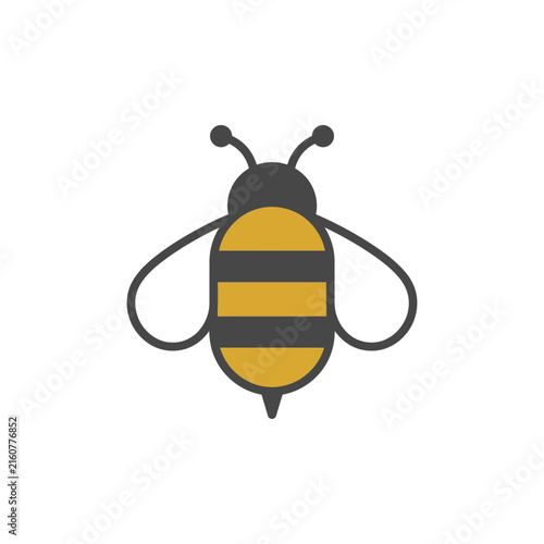 Simple yellow and black bumblebee insect logo