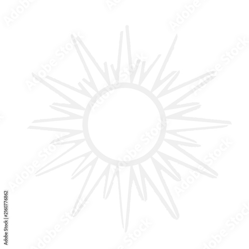 Simple white sunburst starburst line graphic.