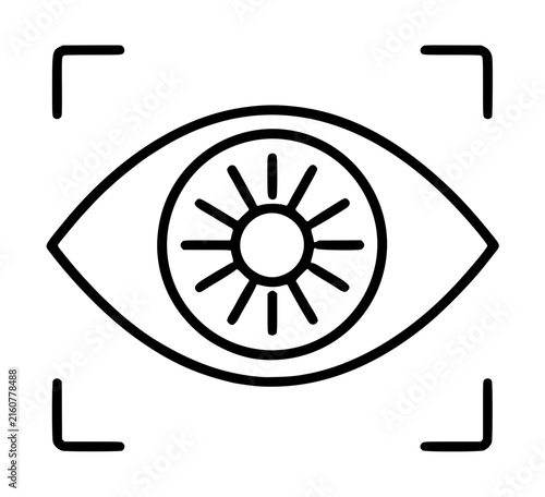 Foto Hand drawn vector illustration of an iris scanner biometric eye recognition icon