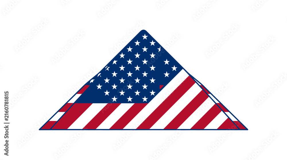 Fototapeta premium Folded American Flag Vector Illustration