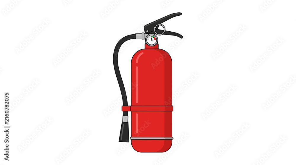 Obraz premium Red Fire Extinguisher Illustration on White Background for Safety Concepts