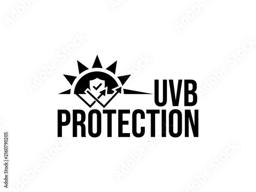 UVB Protection Badge Icon Sun Shield Sunscreen Label