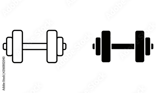 Bild auf Leinwand Simple dumbbell weight comparison icon set