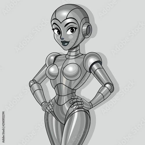 illustration of a woman with the appearance of a robot
