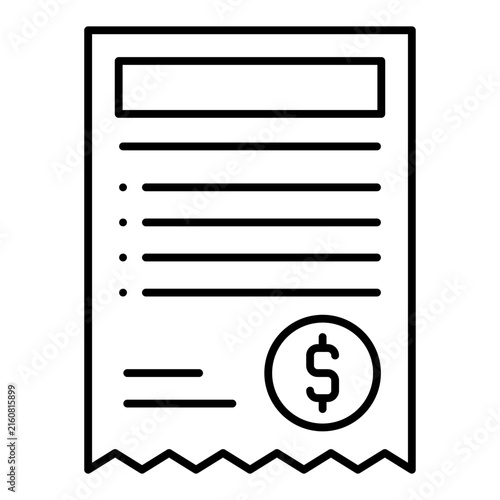 Quadro su tela Bill Line Icon